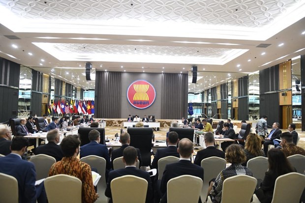 Delegates at joint Press Release 30th ASEAN-EU joint Cooperation Committee (JCC) Meeting Convenes in Jakarta on February 24 (Photo: asean.org)
