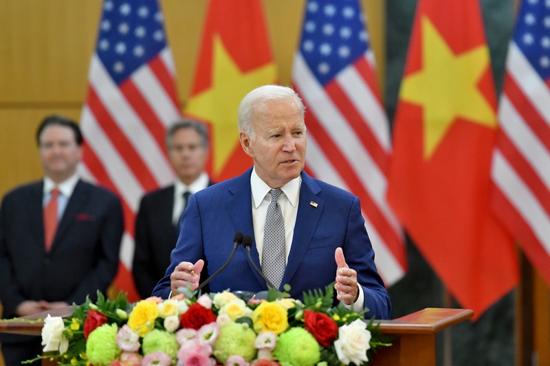 President Joe Biden speaks at the event. (Photo: NDO/Dang Khoa)