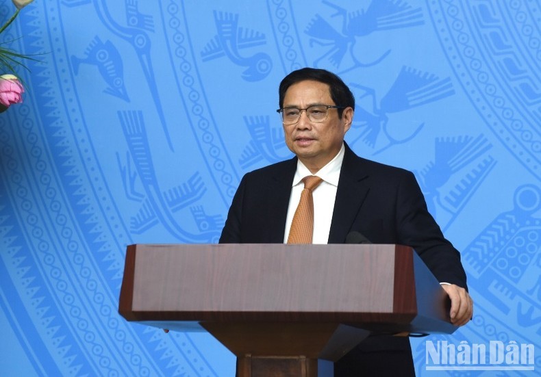 Prime Minister Pham Minh Chinh addresses the meeting (Photo: NDO) 