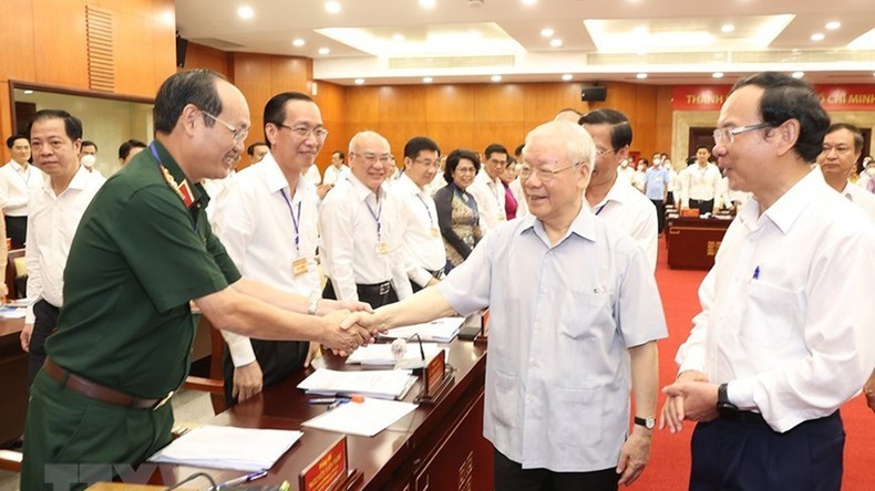 Party General Secretary Nguyen Phu Trong pays a working visit to Ho Chi Minh City. (Photo: VNA)