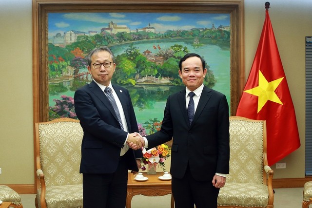 Deputy PM Tran Luu Quang receives apanese Ambassador to Vietnam Yamada Takio. (Photo: VGP)