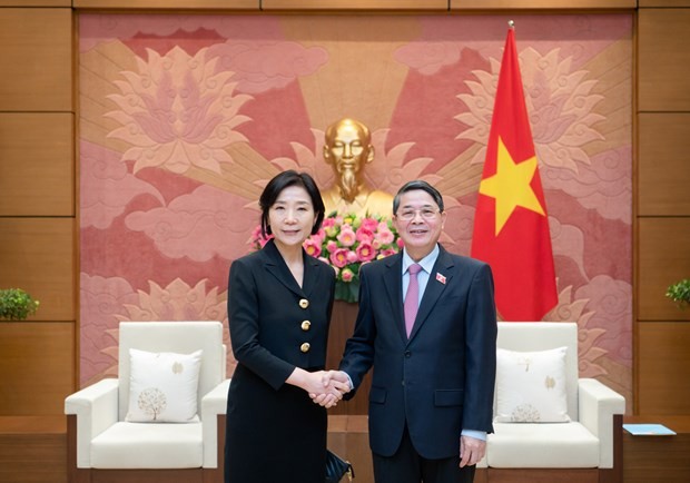 National Assembly (NA) Vice Chairman Nguyen Duc Hai (R) and RoK Ambassador to Vietnam Oh Young-ju (Photo: VNA) 