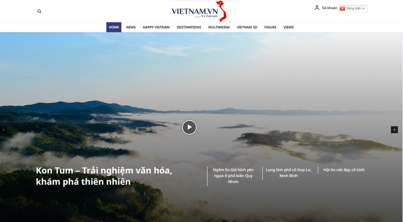 The interface of the platform https://vietnam.vn. (Screenshots)