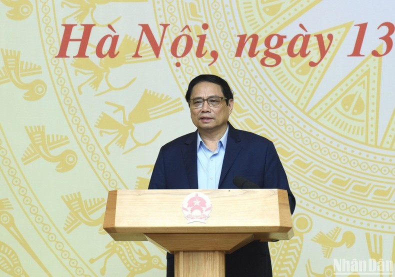 Prime Minister Pham Minh Chinh speaks at the working session. (Photo: NDO)