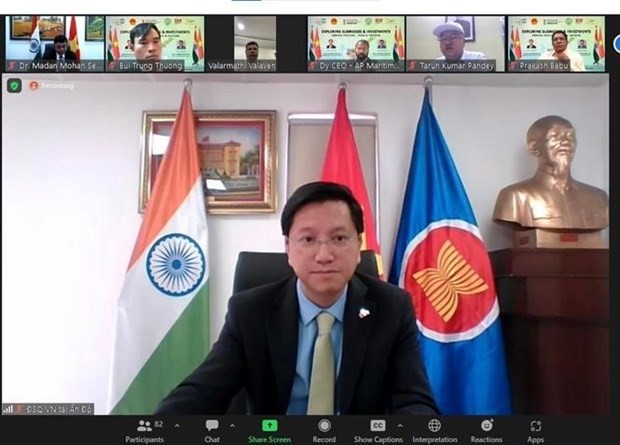 Vietnamese Ambassador Nguyen Thanh Hai speaks at the conference (Photo: VNA)