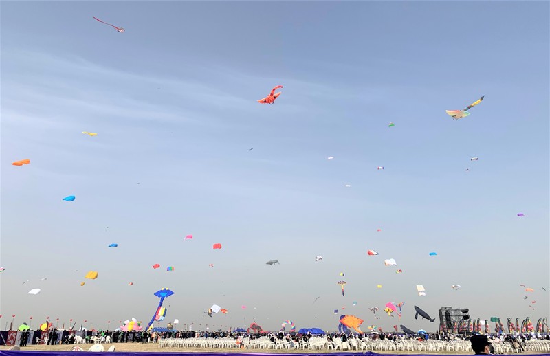 An overview of the Weifang International Kite Festival. 