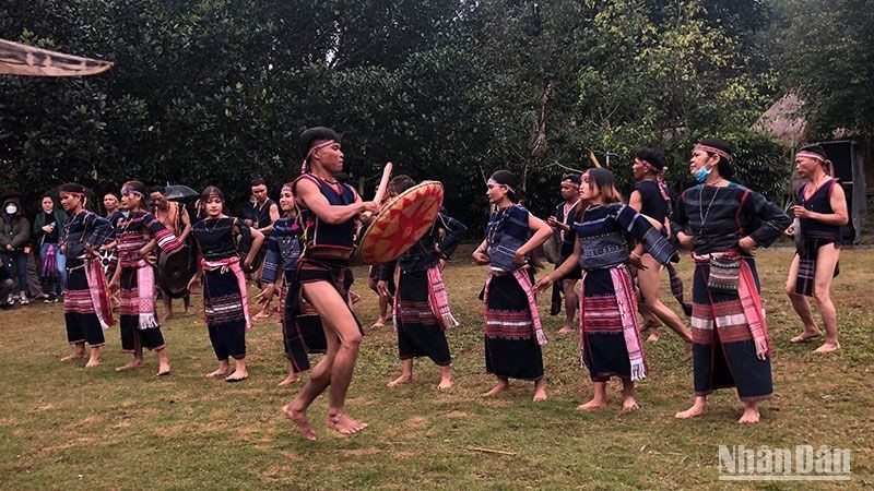 A folk dance performance in the village. 