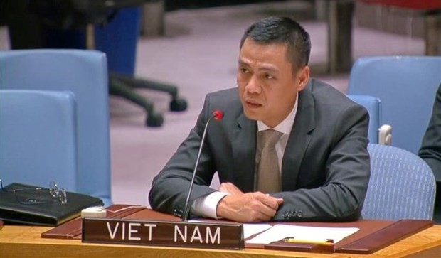 Ambassador Dang Hoang Giang, Permanent Representative of Vietnam to the United Nations speaks at the event (Photo: VNA)