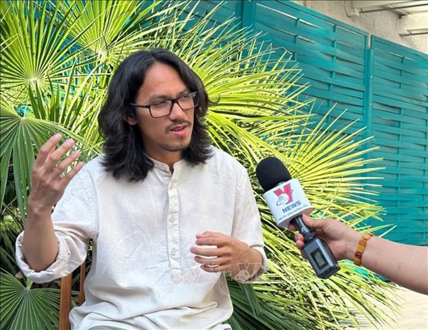 Director Pham Thien An who wins the Caméra d'Or (Golden Camera) at the 76th Cannes Film Festival in May 2023. (Photo: VNA)