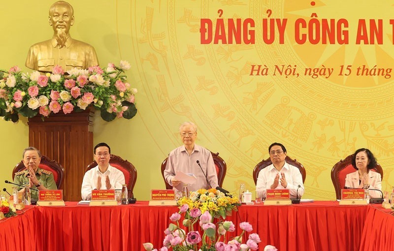 Party General Secretary Nguyen Phu Trong speaking at the conference. (Photo: VNA)