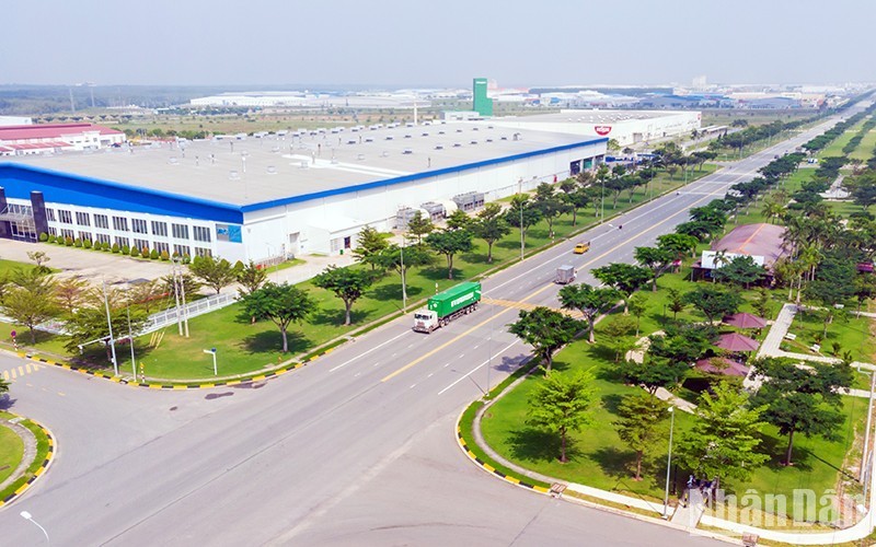 Green space inside the VSIP 2 Industrial Park in Binh Duong Province. 