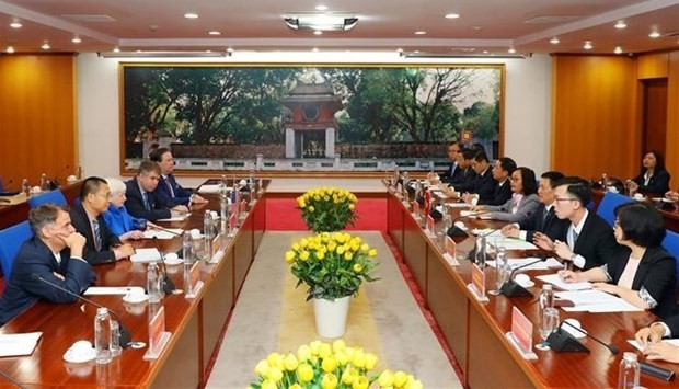 Minister of Finance Ho Duc Phoc holds talks with US Secretary of the Treasury Janet Yellen in Hanoi on July 21. (Photo: VNA)