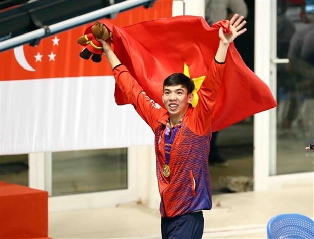 Nguyen Huy Hoang has been chosen to carry the Vietnamese flag at the opening ceremony of the Asian Games next month in China. (Photo: VNA)