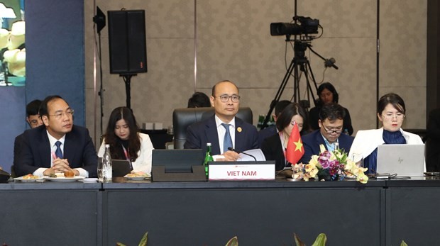The Vietnamese delegation at the consultation between ASEAN and the Republic of Korean economic ministers in Indonesia on August 22 (Photo: VNA)