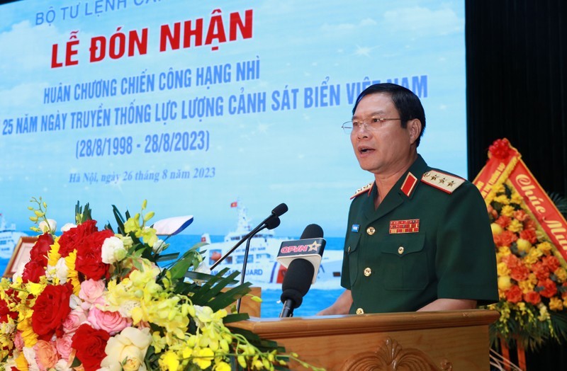  Senior Lieutenant General Nguyen Tan Cuong speaks at the ceremony. (Photo: NDO)