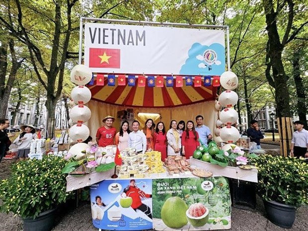 The Vietnamese booth at the festival. (Photo: VNA)