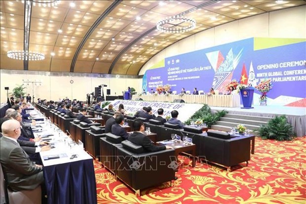 At the opening ceremony of the 9th Global Conference of Young Parliamentarians in Hanoi on September 15 (Photo: VNA)