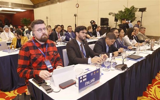 Delegates to the 9th Global Conference of Young Parliamentarians. (Photo: VNA)