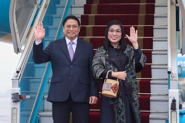 Prime Minister Pham Minh Chinh and his spouse (Photo: VNA)