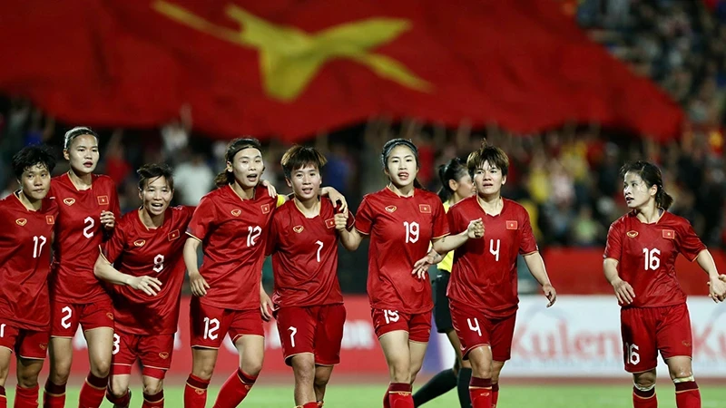 The Vietnamese women's football team achieved the feat of eight SEA Games gold medals, including four consecutive times. (Photo: TUAN HUU) 