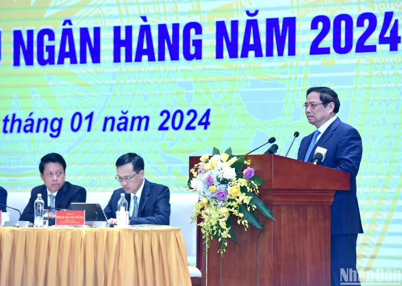 Prime Minster Pham Minh Chinh addresses the conference. (Photo: NDO)