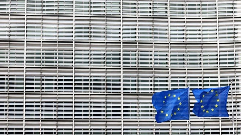 EU flags fly outside the European Commission headquarters in Brussels, Belgium, on March 13, 2023. (Photo: Reuters) 