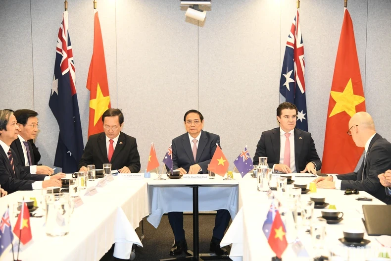 Prime Minister Pham Minh Chinh visits the Commonwealth Scientific and Industrial Research Organisation (CSIRO) of Australia in Canberra on March 8. (Photo: NDO)