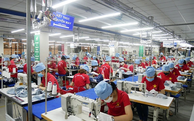 The production of garment and textile products for exports at the Garment 10 Corporation.