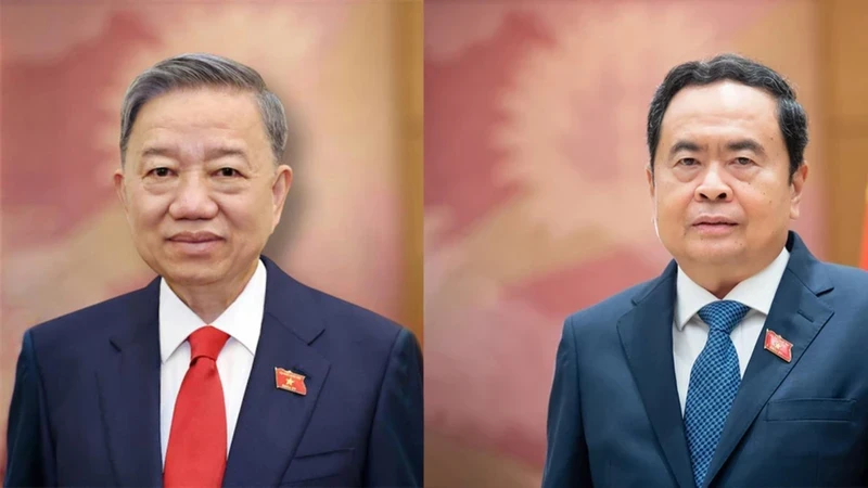 President To Lam (right) and National Assembly Chairman Tran Thanh Man.