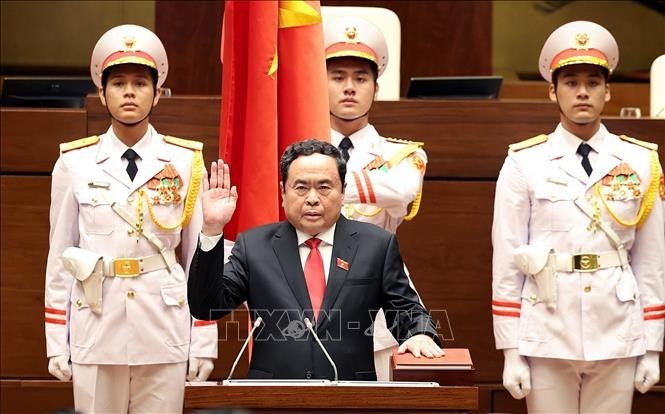 NA Chairman Tran Thanh Man at the swear-in ceremony. (Photo: VNA)