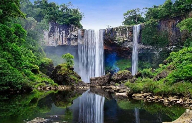 Hang En is one of the beautiful waterfalls of the Central Highlands region. (Photo: Quoc Thai)