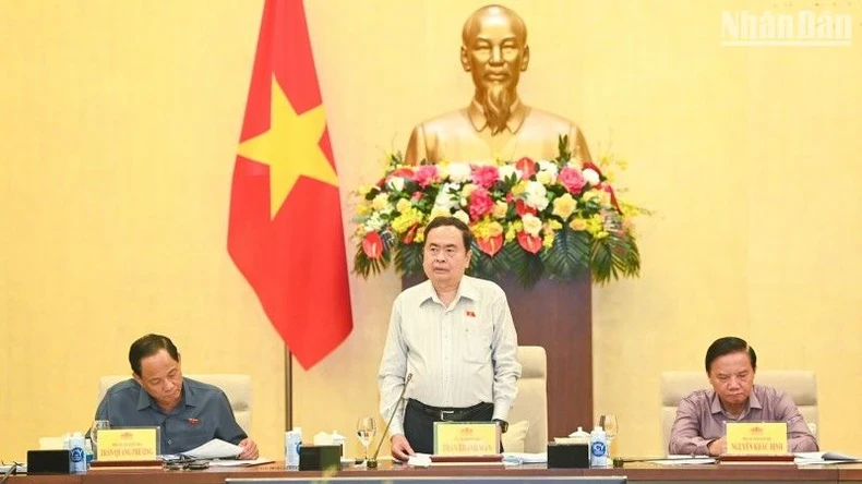 NA Chairman Tran Thanh Man speaks at the meeting (Photo: NDO)