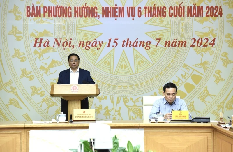 Prime Minister Pham Minh Chinh speaks at the 8th meeting of the Government’s Steering Committee for Administrative Reform in Hanoi on July 15. (Photo: NDO)