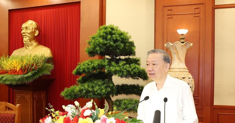 Party General Secretary and State President To Lam speaks at the gathering in Hanoi on August 15. (Photo: VNA) 