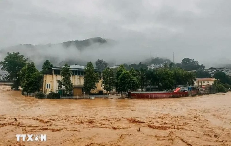 Serious flooding triggered by heavy rain after Typhoon Yagi in Bao Lac district, Cao Bang province (Photo: VNA) 