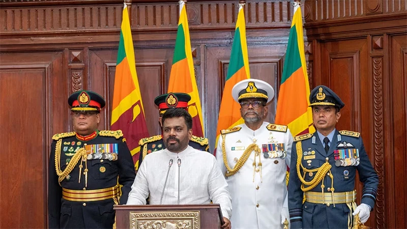 Anura Kumara Dissanayake speaks at a meeting following his inauguration on September 23, 2024. (Photo: Reuters)