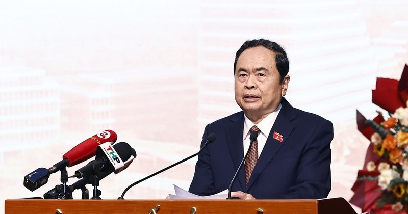 National Assembly (NA) Chairman Tran Thanh Man speaks at the conference in Hai Phong city on December 18. (Photo: VNA) 