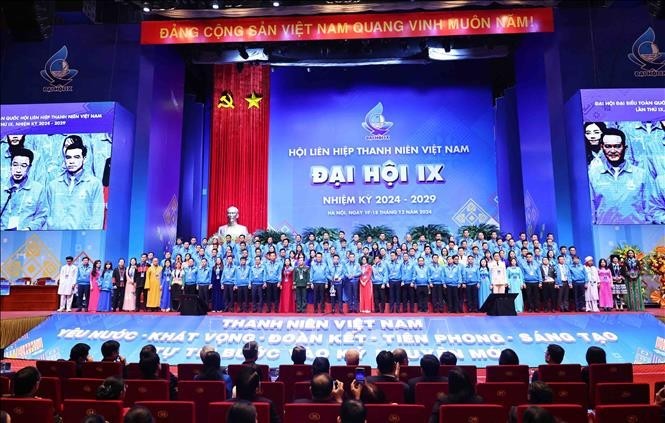 The 9th Central Committee of the Vietnam Youth Federation makes its debut at the congress. (Photo: VNA) 