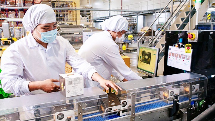 A production line at Nestlé Vietnam.