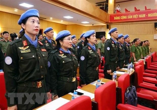 Vietnamese officers for peacekeeping mission (Photo: VNA)