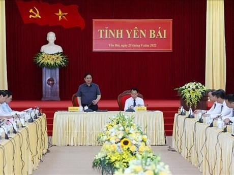 Prime Minister Pham Minh Chinh speaks at the working session. (Photo: VNA)