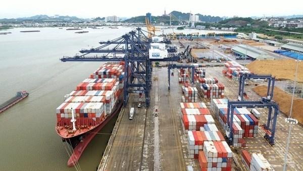 Goods for export at Cai Lan port (Photo: VNA)