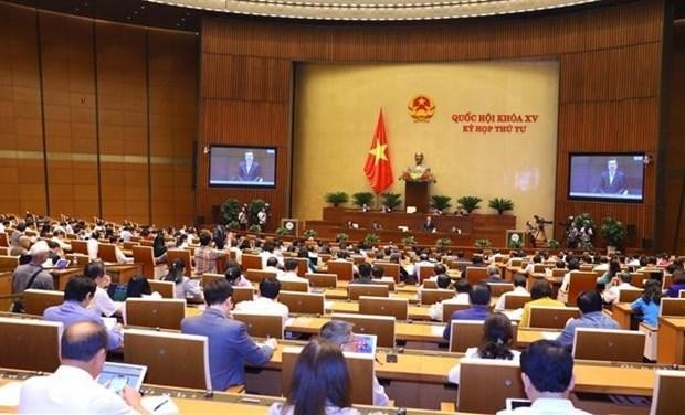 The question-and-answer session of the National Assembly (Photo: VNA)