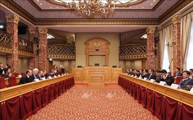 An overview of the meeting between PM Pham Minh Chinh and President of the Chamber of Deputies of Luxembourg (Photo: VNA) 