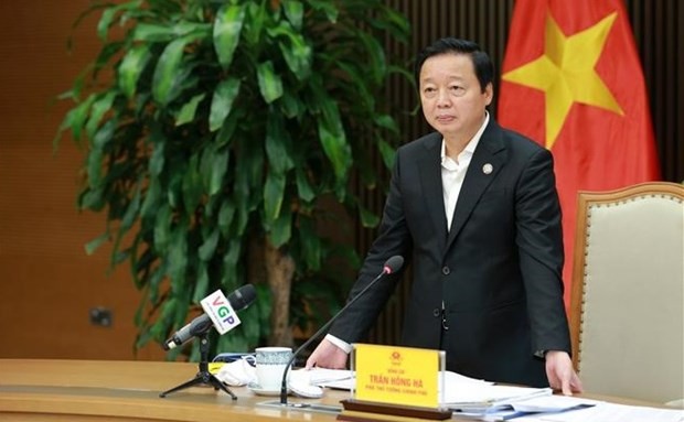 Deputy Prime Minister Tran Hong Ha speaks at the event. (Photo: VNA)