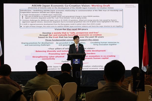 Japanese Ambassador to ASEAN Kiya Masahiko speaks at the event. (Photo: VNA)