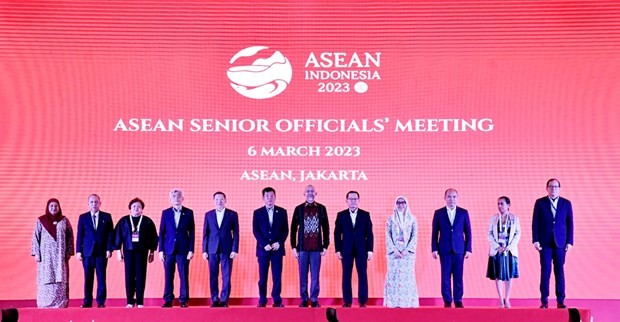 Representatives of countries at the ASEAN Senior Officials' Meeting in Jakarta, Indonesia, on March 6. (Photo: baoquocte.vn)