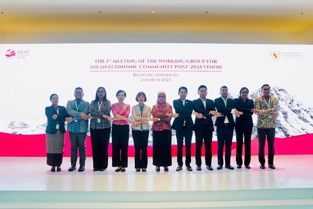 The first meeting of the Working Group for ASEAN economic community post-2025 Vision (WG-AP)took place on March 2 in Indonesia’s Belitung. (Photo: ekon.go.id)