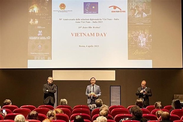 Vietnamese Ambassador to Italy Duong Hai Hung speaks at the opening ceremony of the event. (Photo: VNA)