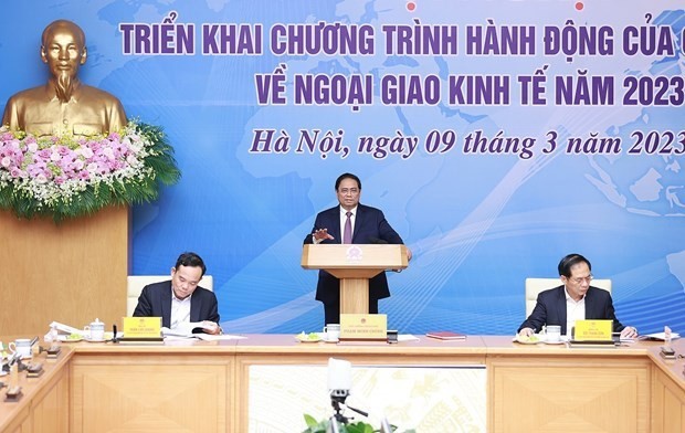 At the conference on the implementation of the Government’s action programme materialising a directive by the Party Central Committee's Secretariat on economic diplomacy. (Photo: VNA)